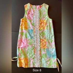 Rare girls Lilly Pulitzer Originals appliqué What The Shell shift dress size 8